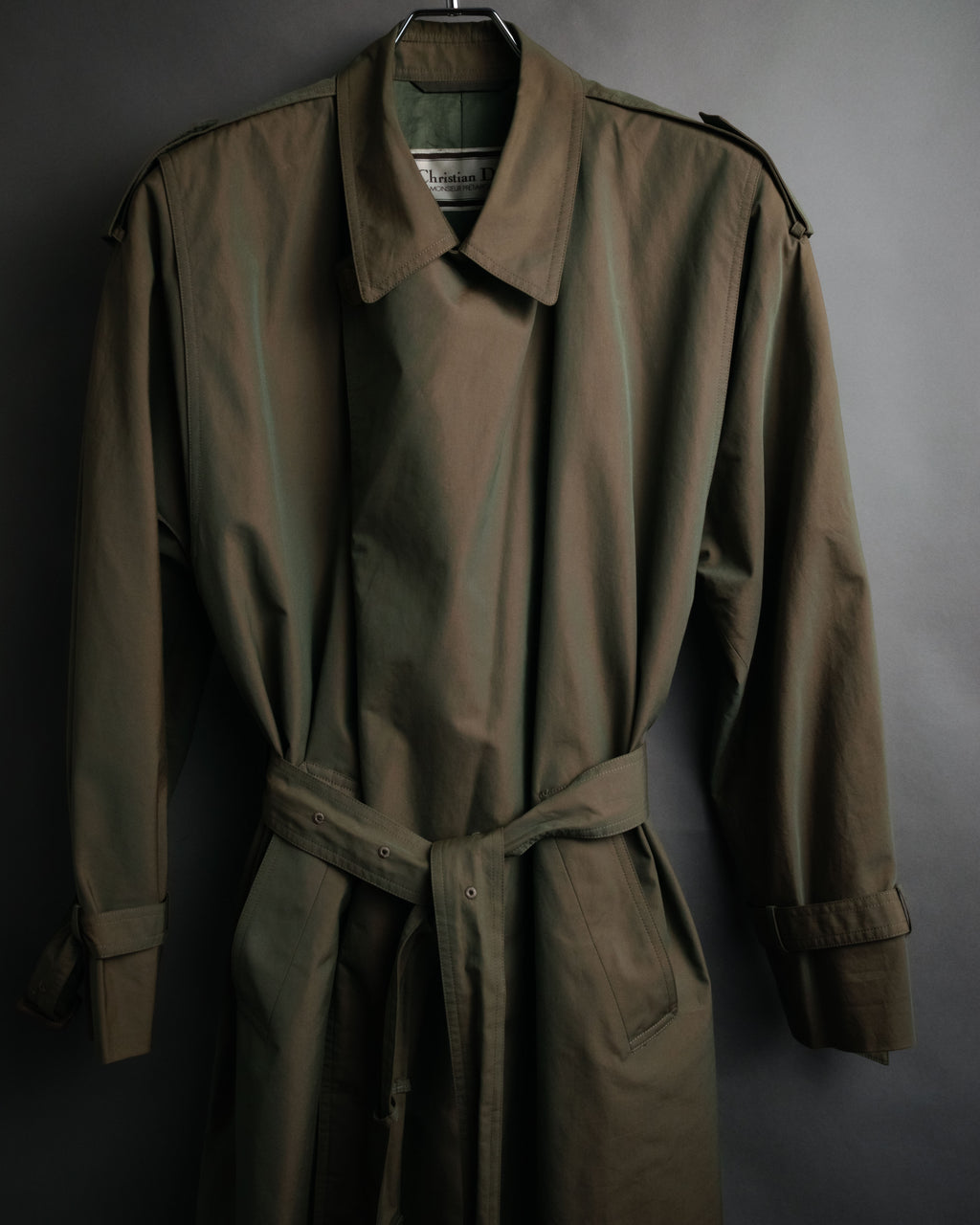 “Christian Dior” 80’s-90’s Iridescent belted trench coat
