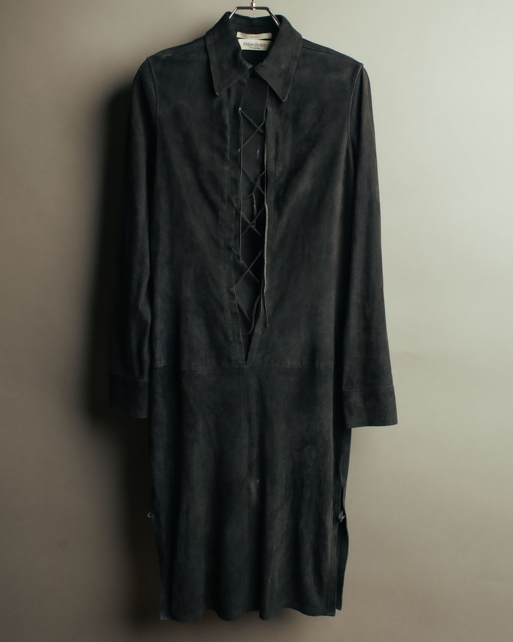 -SPECIAL- “Yves Saint Laurent rive gauche” 2001-2004 Suede lace-up safari dress