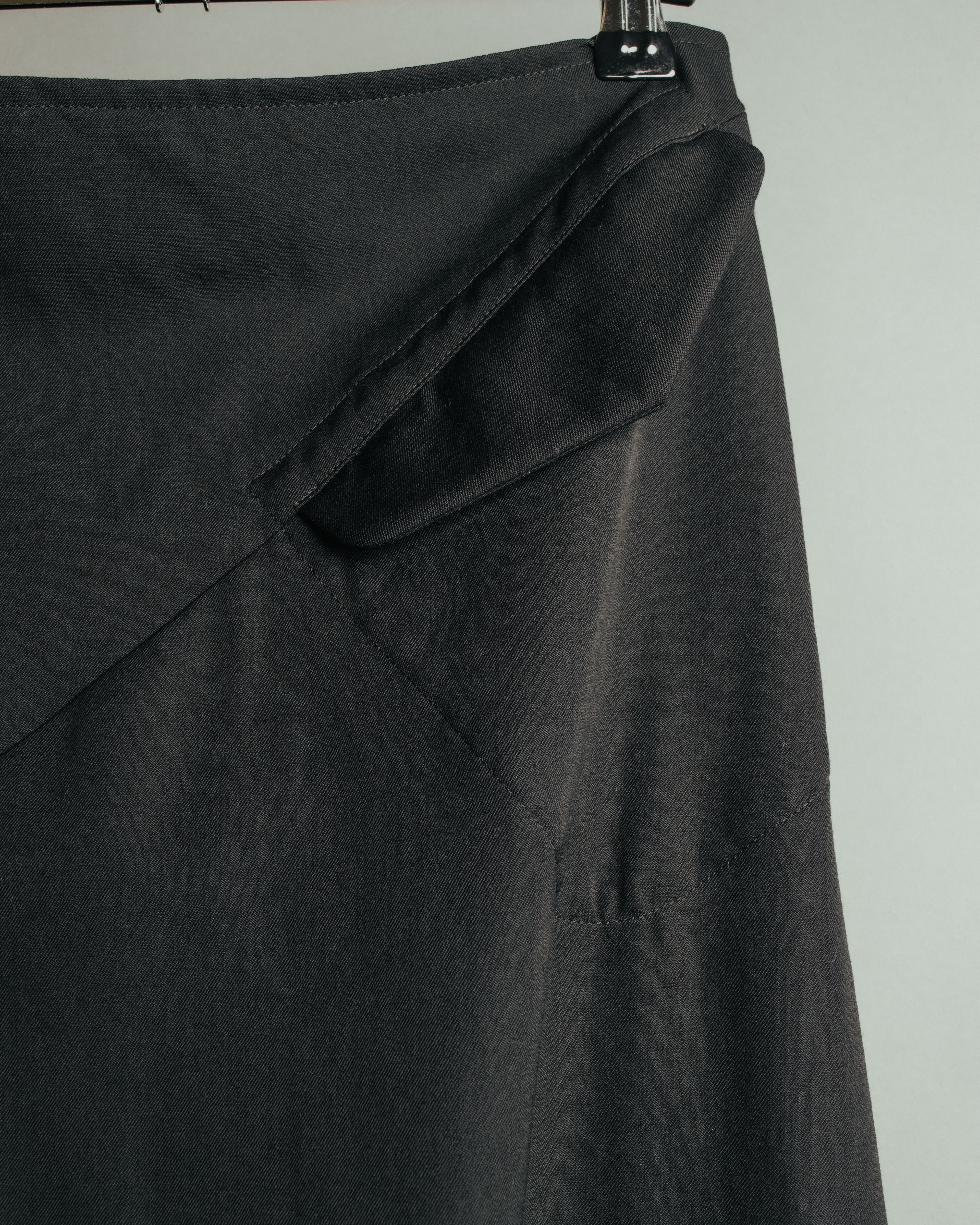 -SPECIAL- “Y’s” 2016 Asymmetric wool gabardine long skirt