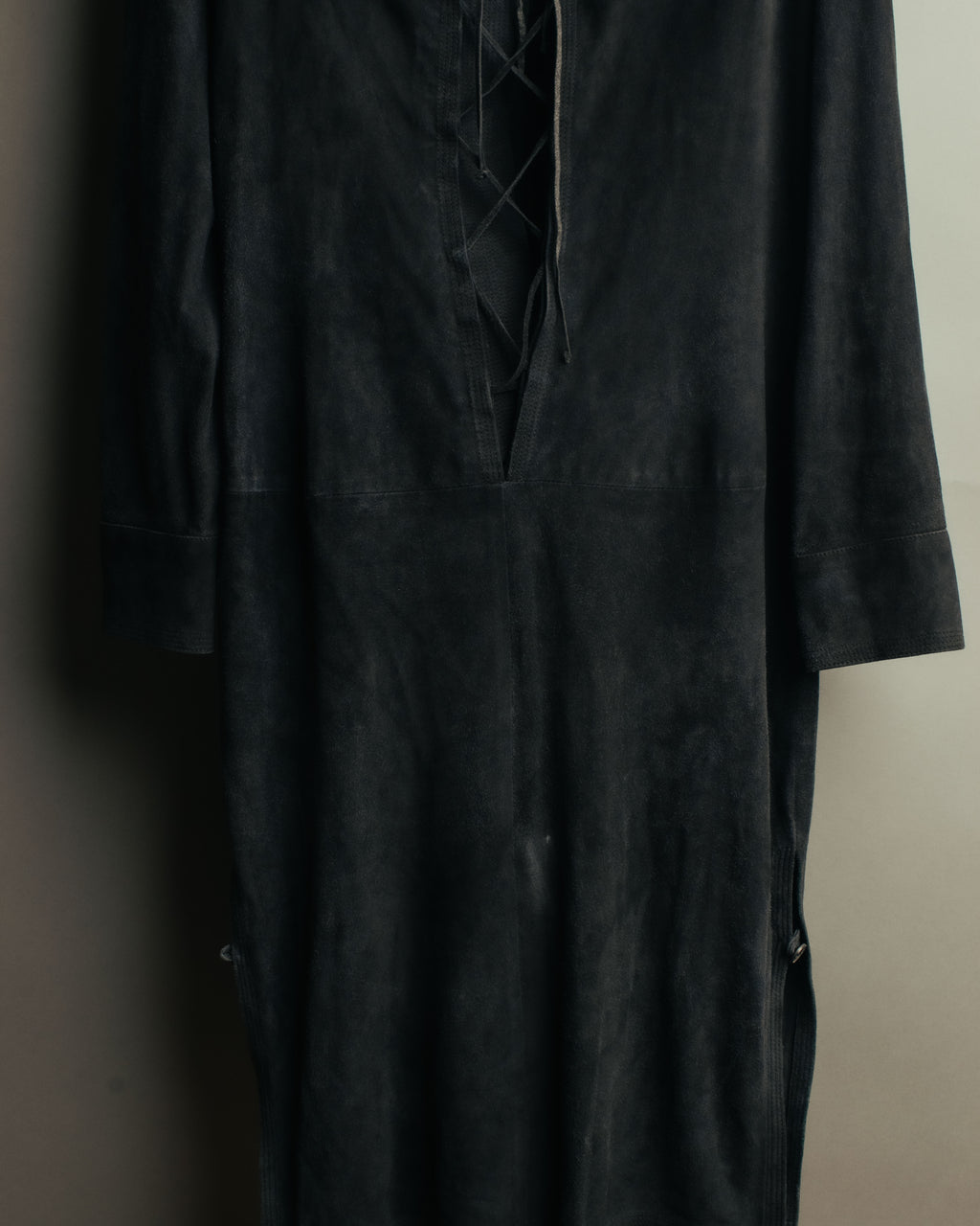 -SPECIAL- “Yves Saint Laurent rive gauche” 2001-2004 Suede lace-up safari dress