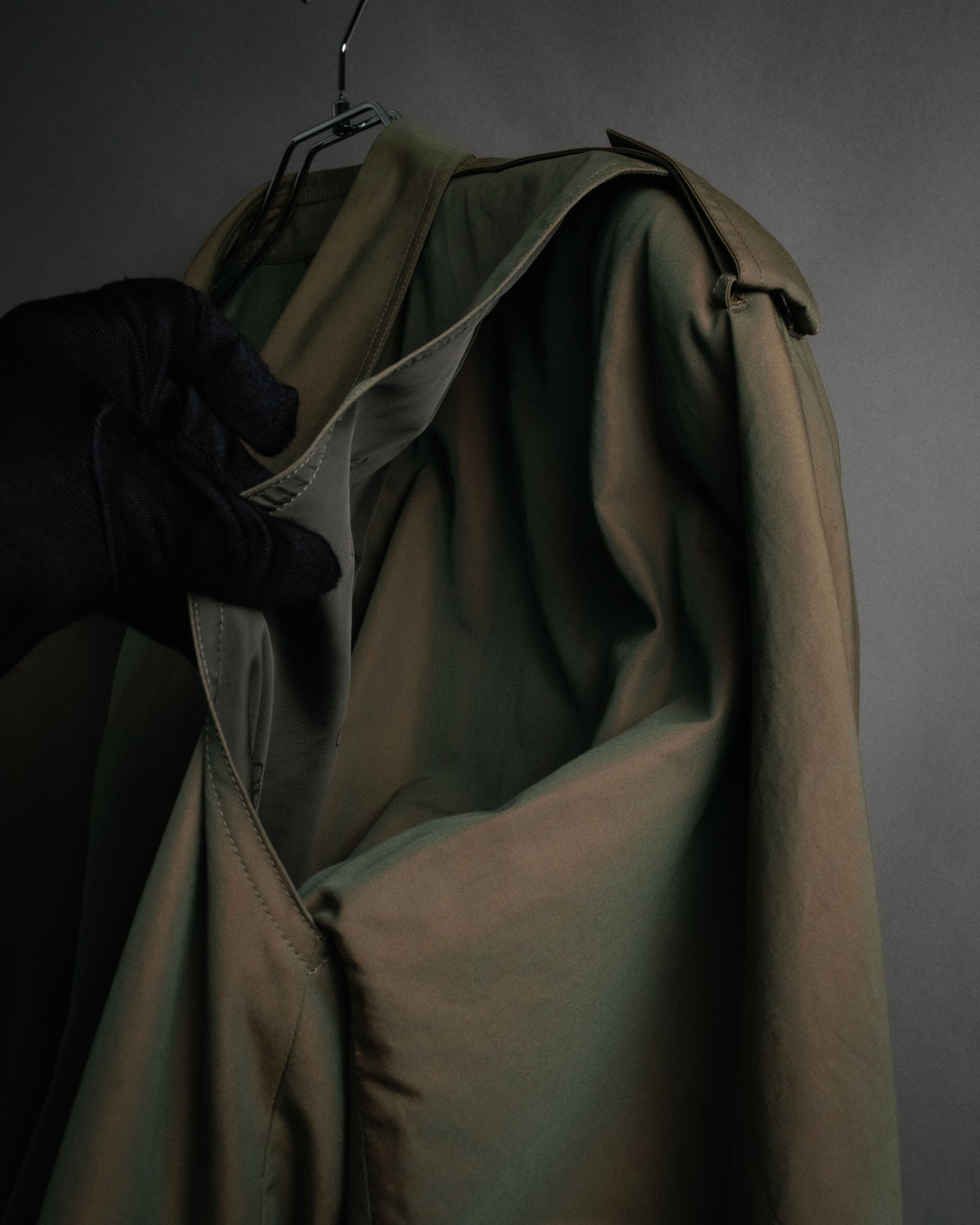 “Christian Dior” 80’s-90’s Iridescent belted trench coat