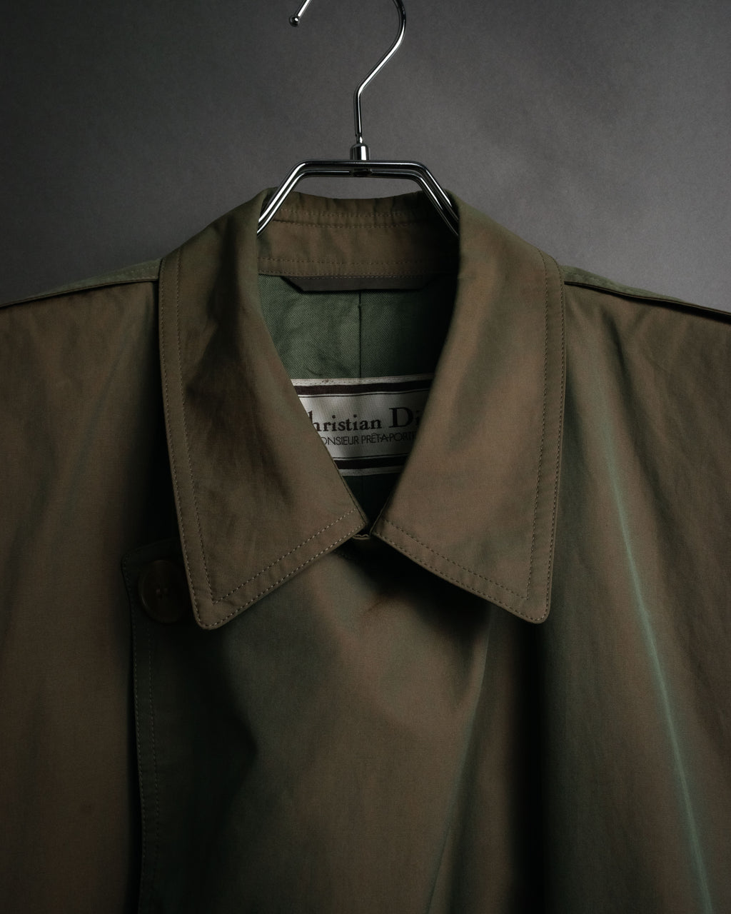 “Christian Dior” 80’s-90’s Iridescent belted trench coat