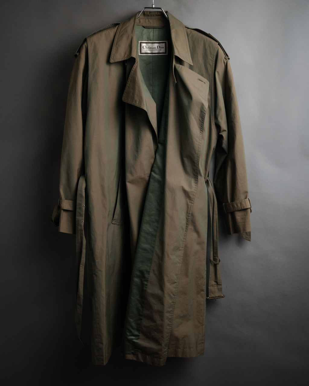 “Christian Dior” 80’s-90’s Iridescent belted trench coat