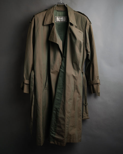 “Christian Dior” 80’s-90’s Iridescent belted trench coat