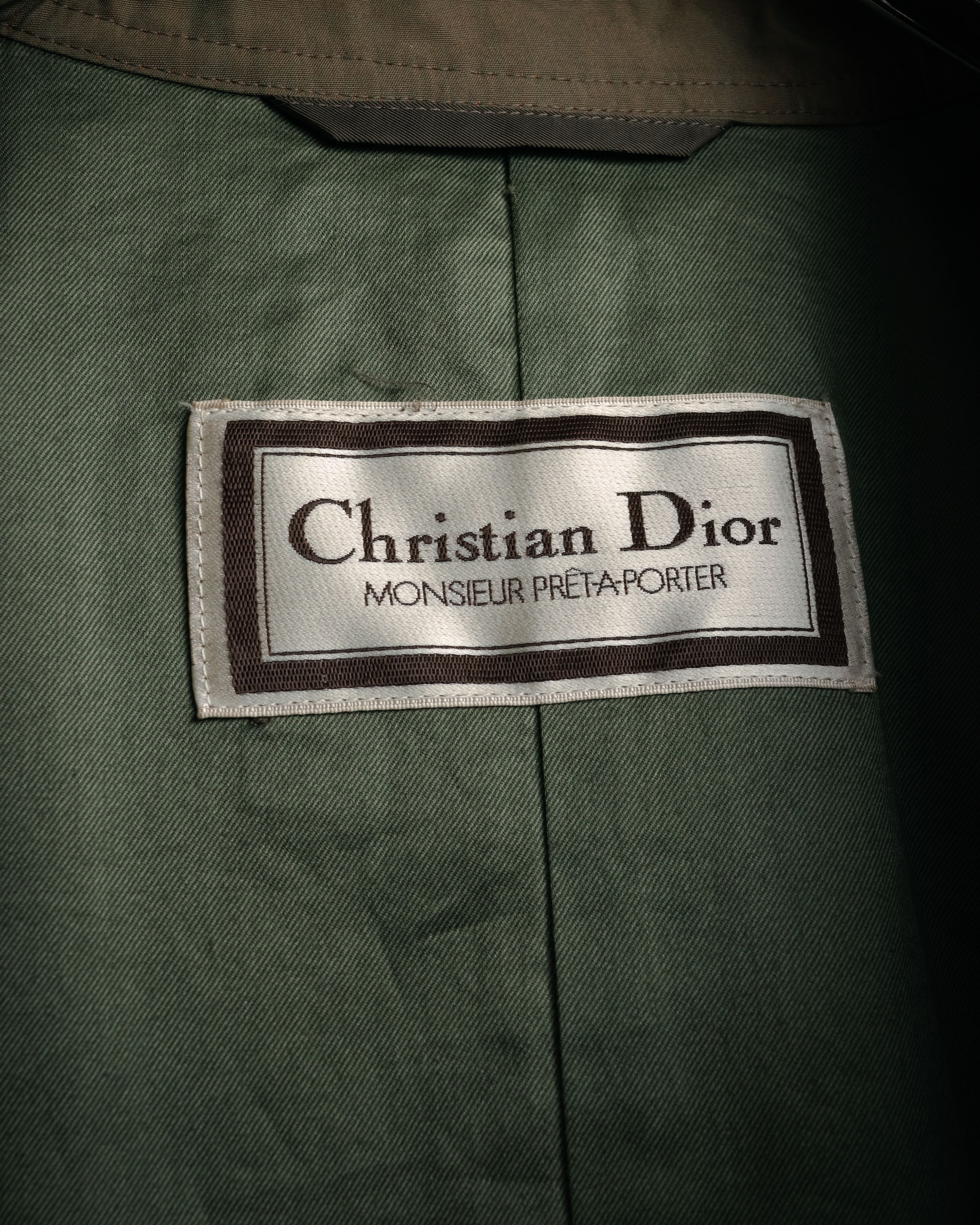 “Christian Dior” 80’s-90’s Iridescent belted trench coat