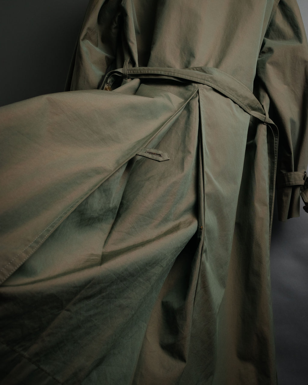 “Christian Dior” 80’s-90’s Iridescent belted trench coat