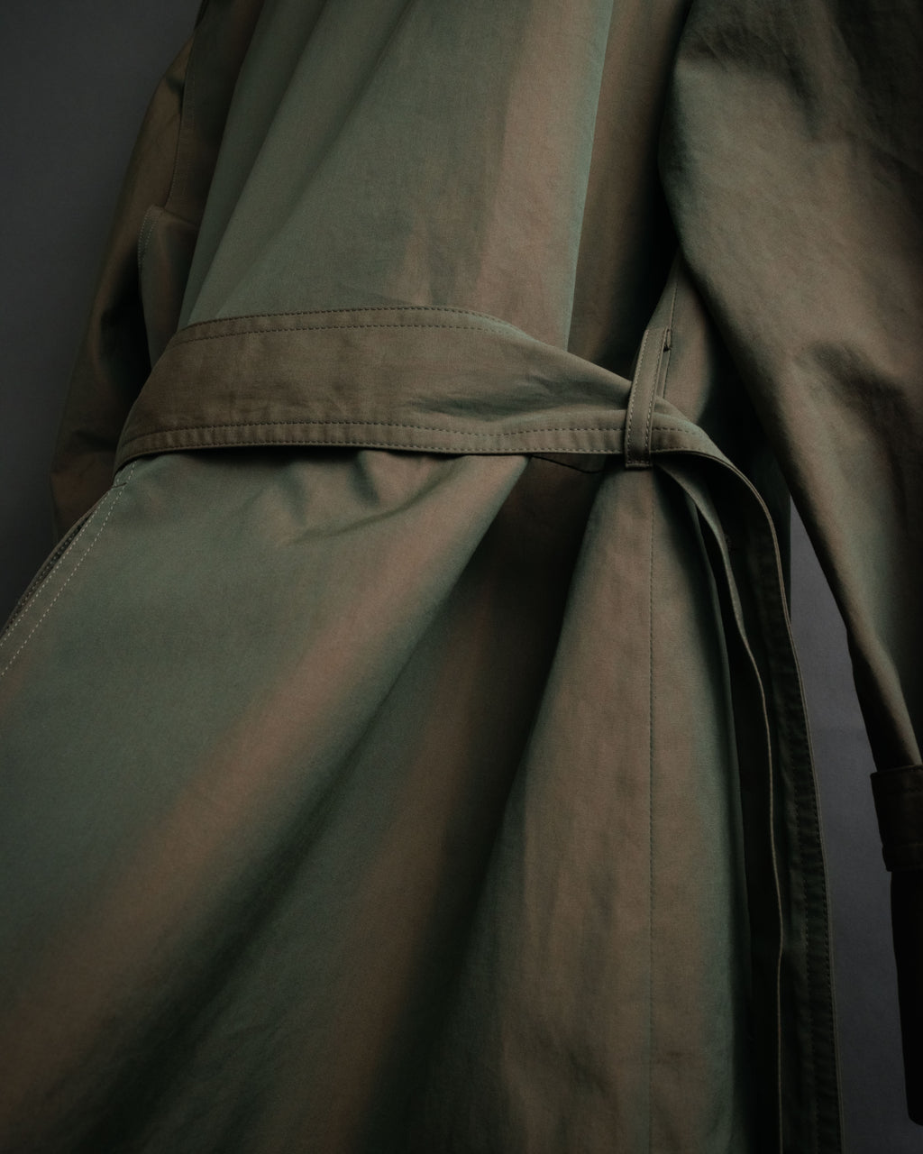 “Christian Dior” 80’s-90’s Iridescent belted trench coat