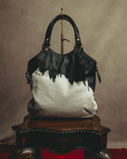 “YVES SAINT LAURENT”2007-2009 Tribute bi-color canvas tote bag