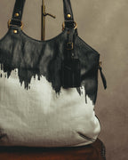 “YVES SAINT LAURENT”2007-2009 Tribute bi-color canvas tote bag