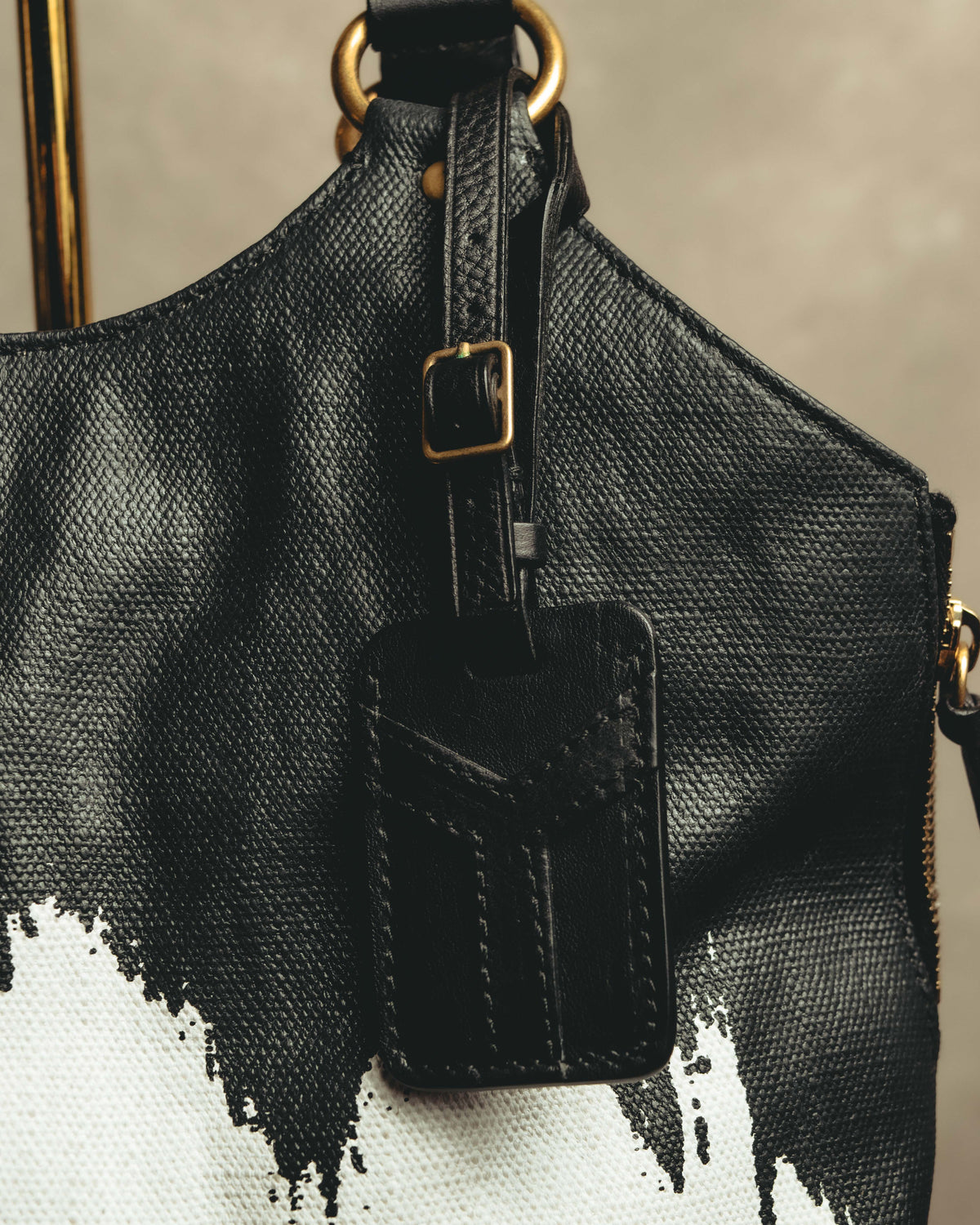 “YVES SAINT LAURENT”2007-2009 Tribute bi-color canvas tote bag