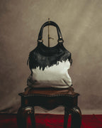 “YVES SAINT LAURENT”2007-2009 Tribute bi-color canvas tote bag
