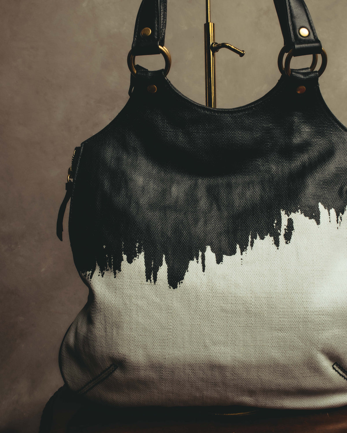 “YVES SAINT LAURENT”2007-2009 Tribute bi-color canvas tote bag