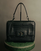 -SPECIAL- “GUCCI“ 70’s Crocodile turn lock handbag