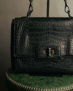 -SPECIAL- “GUCCI“ 70’s Crocodile turn lock handbag