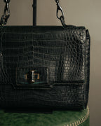 -SPECIAL- “GUCCI“ 70’s Crocodile turn lock handbag