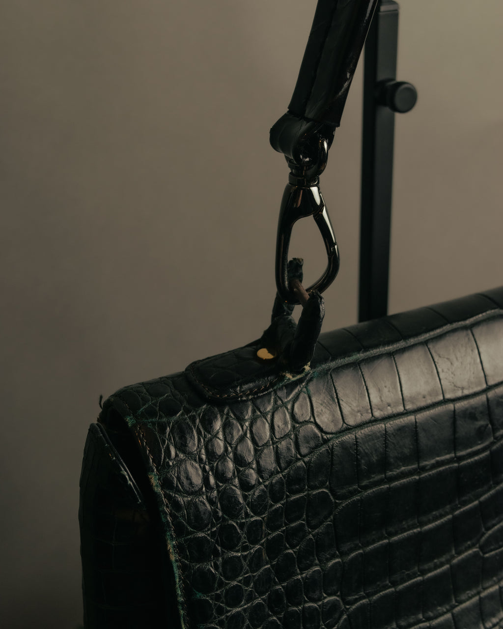 -SPECIAL- “GUCCI“ 70’s Crocodile turn lock handbag
