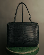 -SPECIAL- “GUCCI“ 70’s Crocodile turn lock handbag