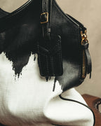 “YVES SAINT LAURENT”2007-2009 Tribute bi-color canvas tote bag