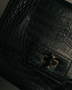 -SPECIAL- “GUCCI“ 70’s Crocodile turn lock handbag