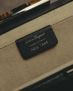 “Salvatore Ferragamo“ 2008-2010 Origami pleated leather chain frame bag