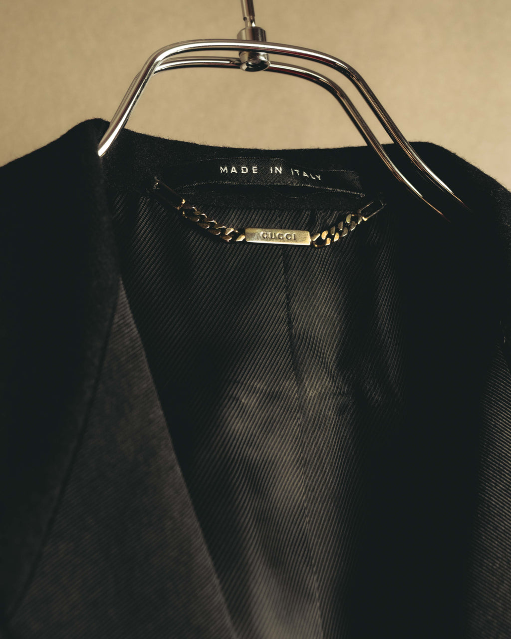 "GUCCI" 90's-00's Satin lapel double breasted tuxedo jacket