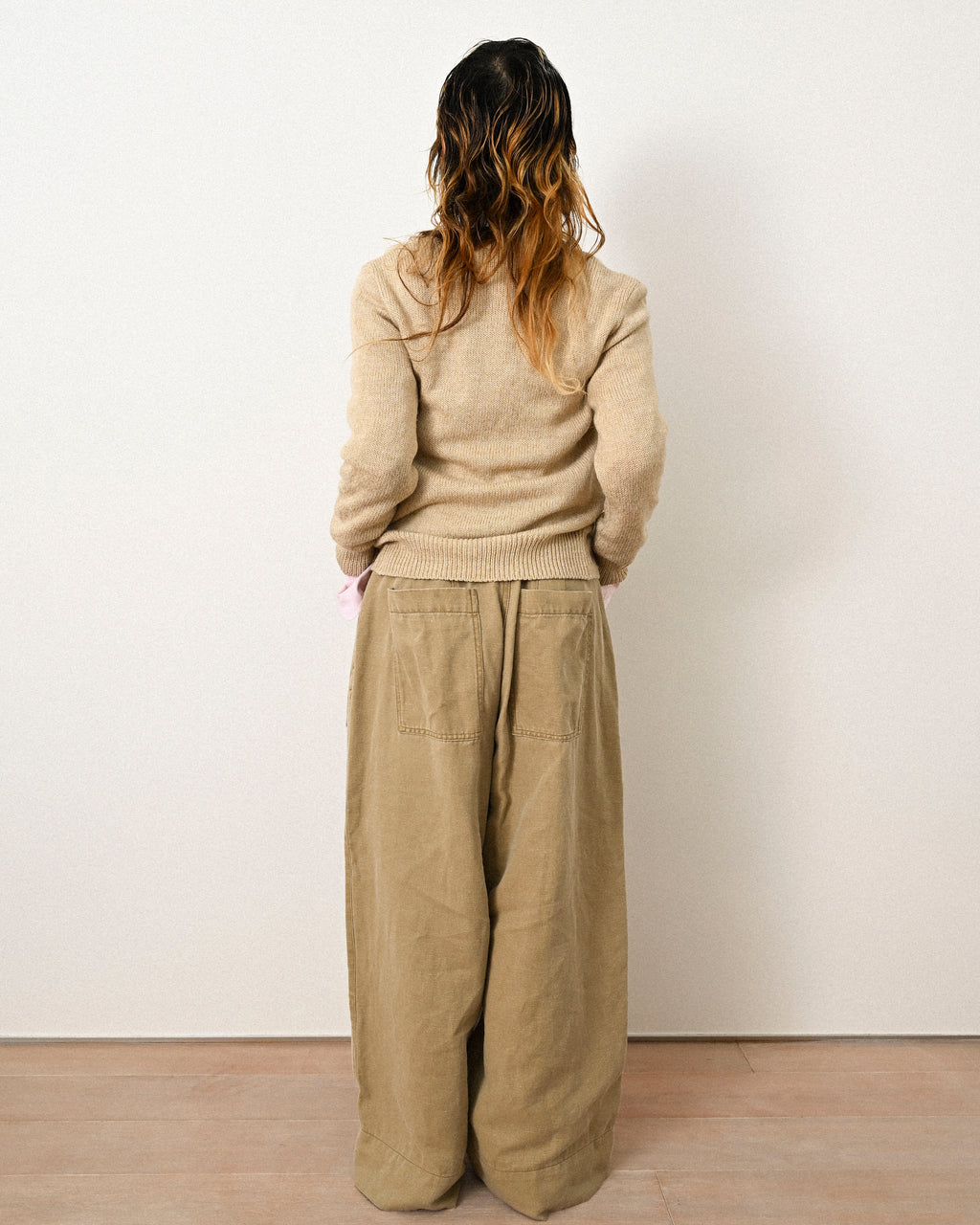 Christian Dior/ 80's Monogram knit cardigan Light Beige