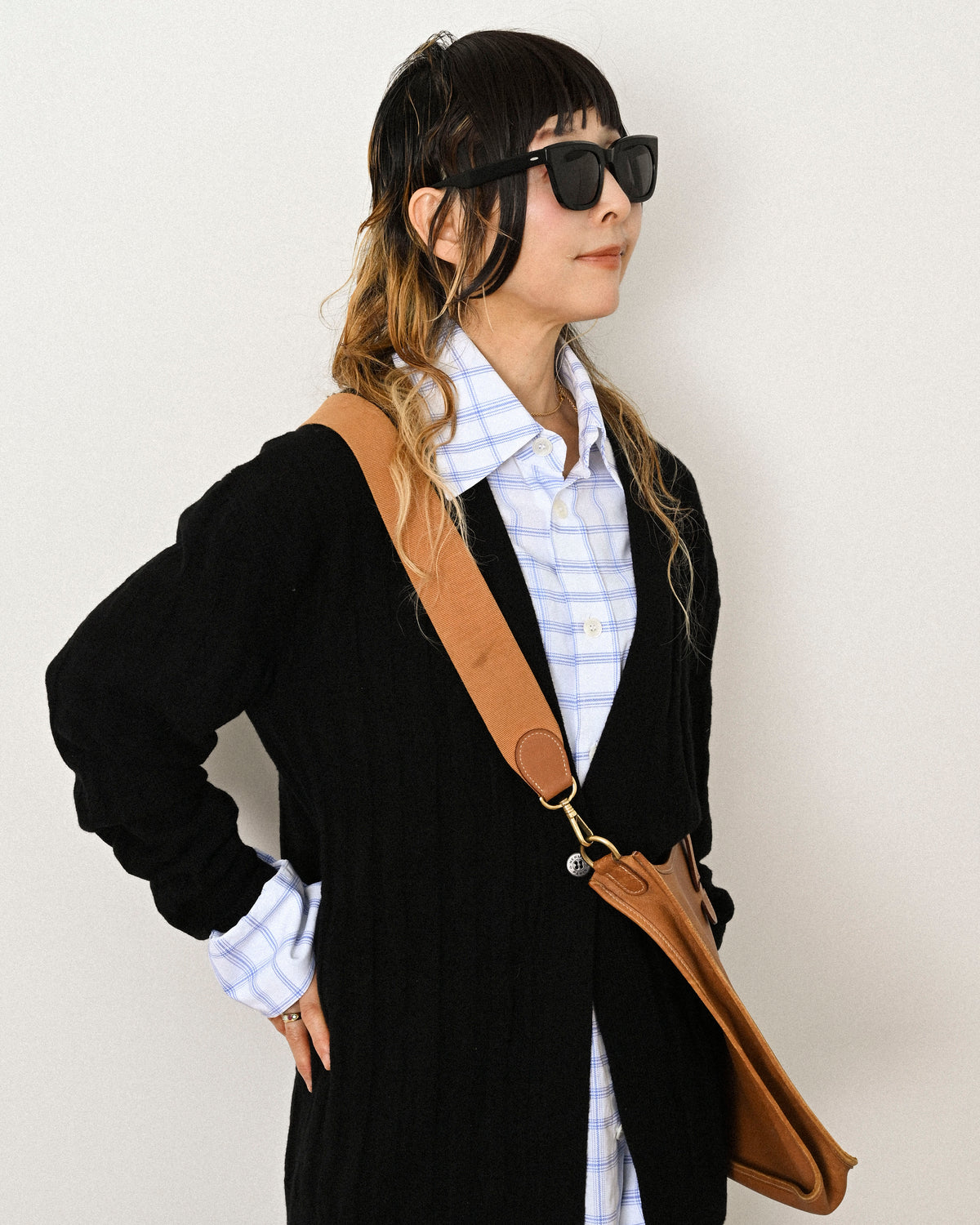 MARNI by Francesco Risso/ 2020 Super Oversized  Check Pattern Cotton Shirt White×Blue