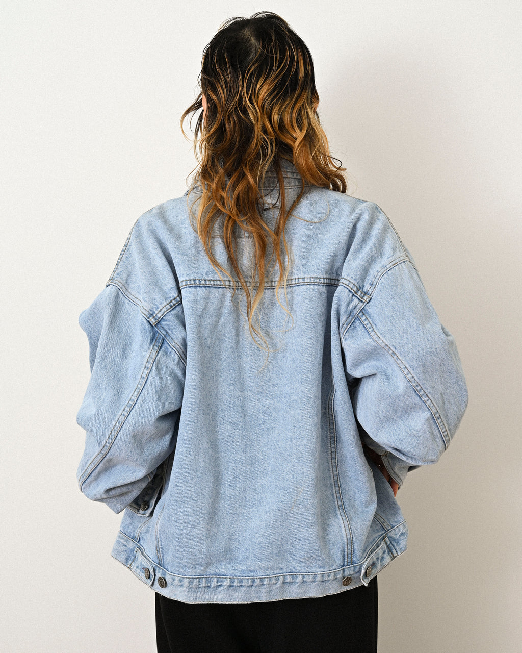 GAP DENIM/ Oversized Short Faded Denim Jacket