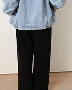 HERMES/ 22AW Refined Wool Wide Leg Trousers Black