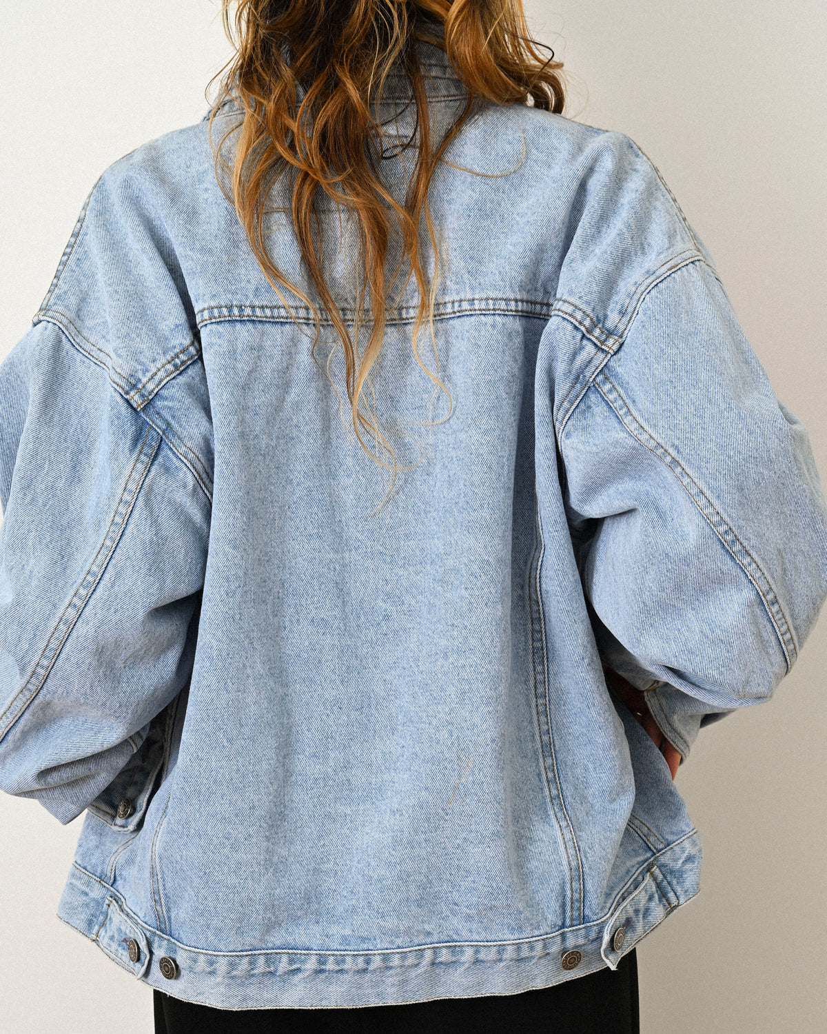 GAP DENIM/ Oversized Short Faded Denim Jacket