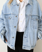GAP DENIM/ Oversized Short Faded Denim Jacket