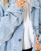 GAP DENIM/ Oversized Short Faded Denim Jacket