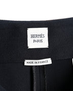 HERMES/ 22AW Refined Wool Wide Leg Trousers Black