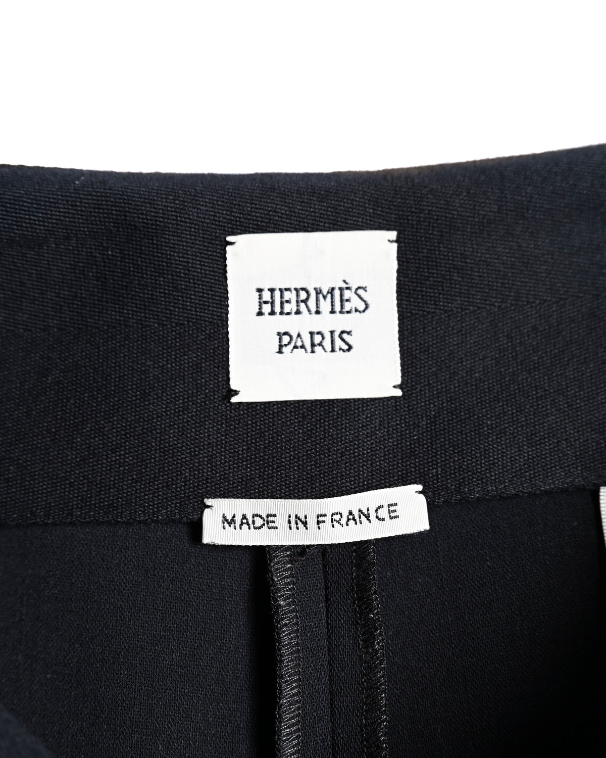 HERMES/ 22AW Refined Wool Wide Leg Trousers Black