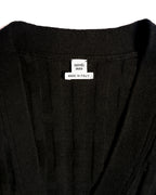 HERMES/ 2010's-20's Minimalist H-Patterned 1B Virgin Wool Cardigan Black