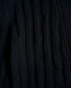 HERMES/ 2010's-20's Minimalist H-Patterned 1B Virgin Wool Cardigan Black