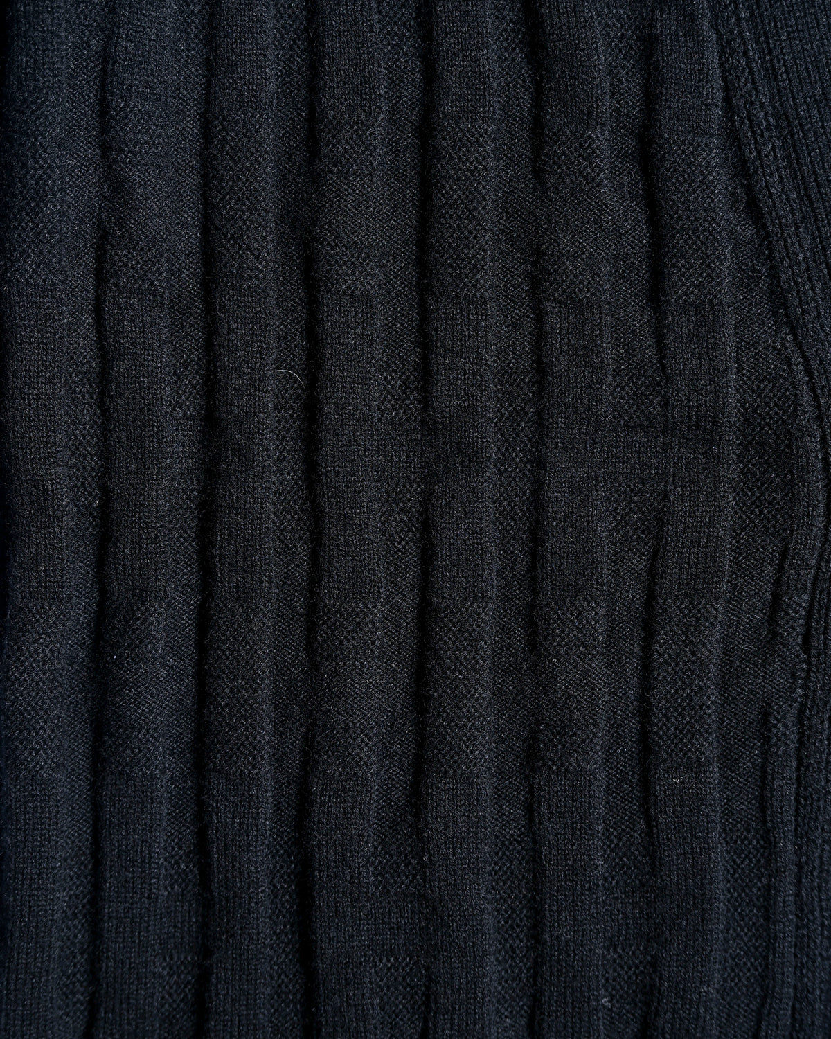 HERMES/ 2010's-20's Minimalist H-Patterned 1B Virgin Wool Cardigan Black