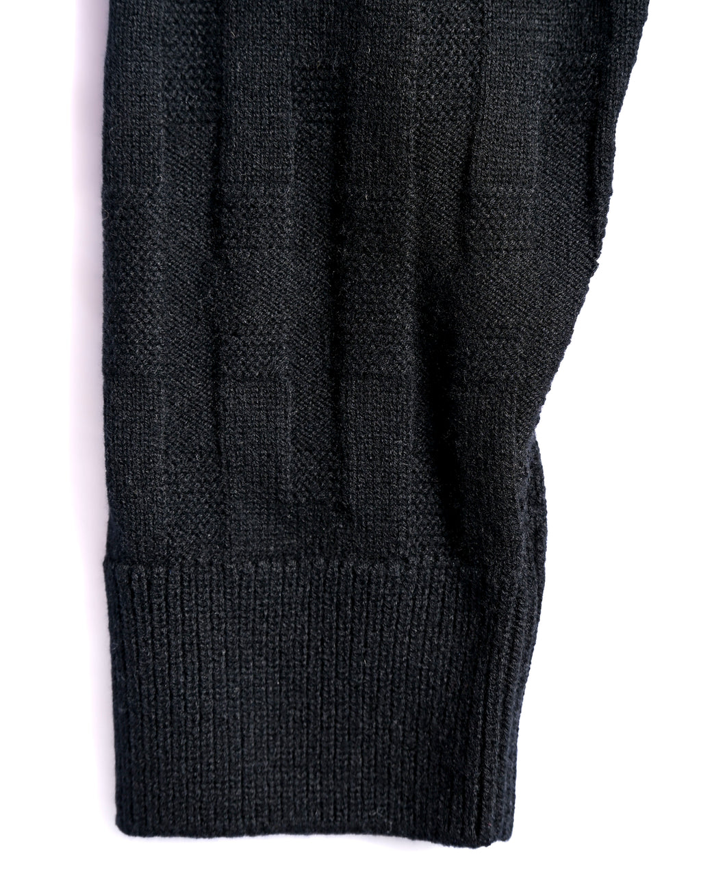 HERMES/ 2010's-20's Minimalist H-Patterned 1B Virgin Wool Cardigan Black