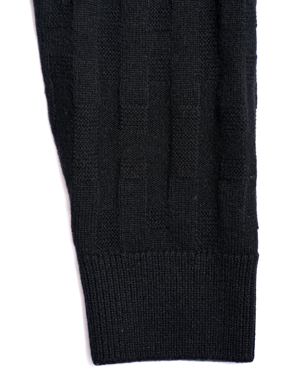 HERMES/ 2010's-20's Minimalist H-Patterned 1B Virgin Wool Cardigan Black