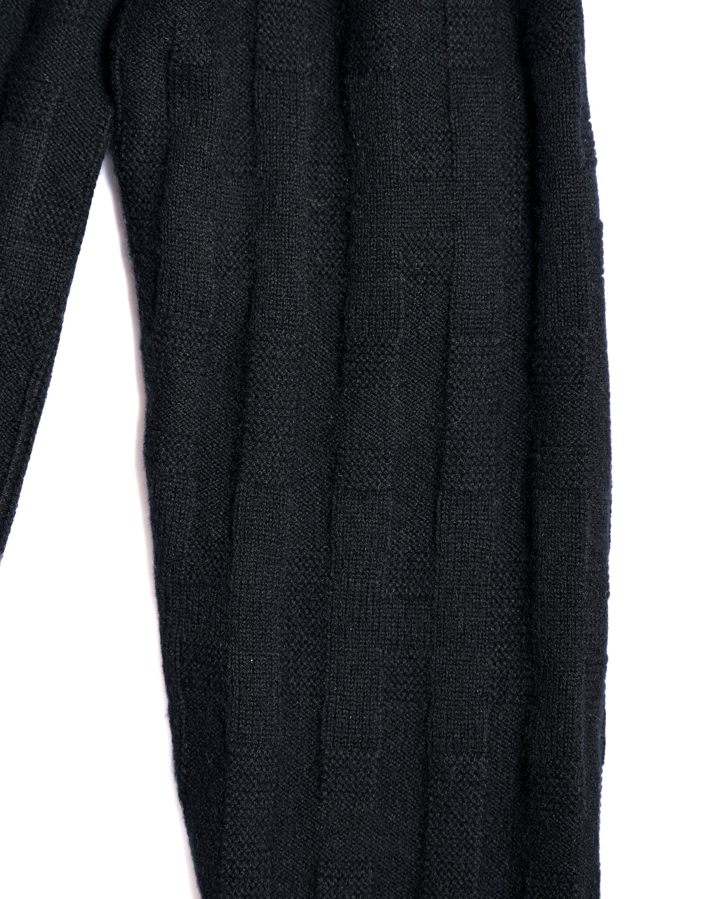 HERMES/ 2010's-20's Minimalist H-Patterned 1B Virgin Wool Cardigan Black