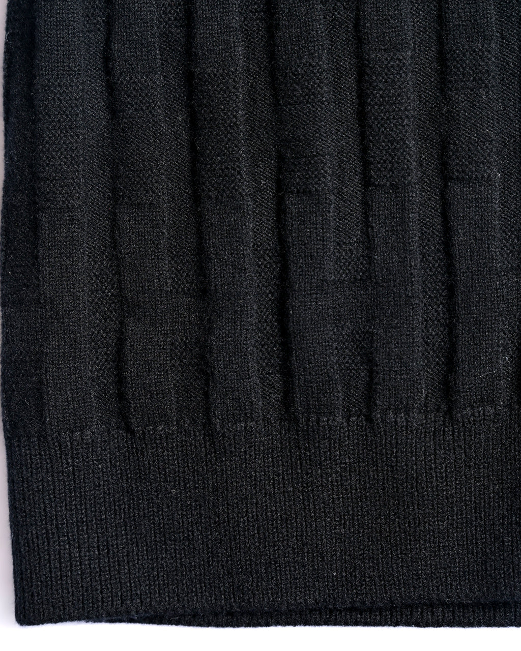 HERMES/ 2010's-20's Minimalist H-Patterned 1B Virgin Wool Cardigan Black