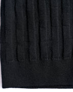 HERMES/ 2010's-20's Minimalist H-Patterned 1B Virgin Wool Cardigan Black