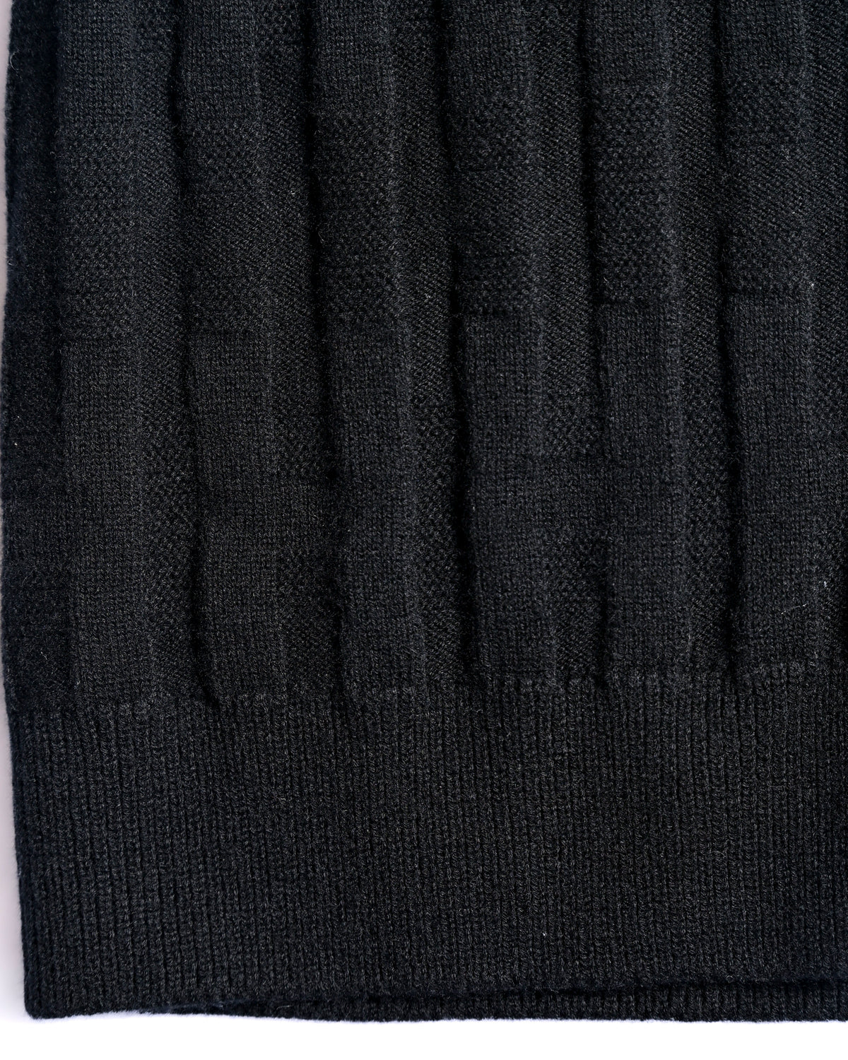 HERMES/ 2010's-20's Minimalist H-Patterned 1B Virgin Wool Cardigan Black