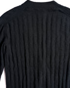 HERMES/ 2010's-20's Minimalist H-Patterned 1B Virgin Wool Cardigan Black
