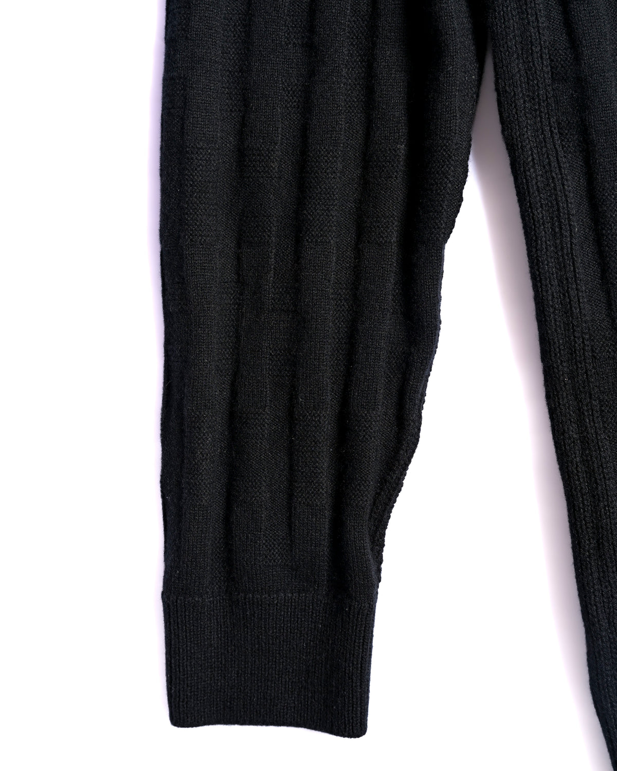 HERMES/ 2010's-20's Minimalist H-Patterned 1B Virgin Wool Cardigan Black