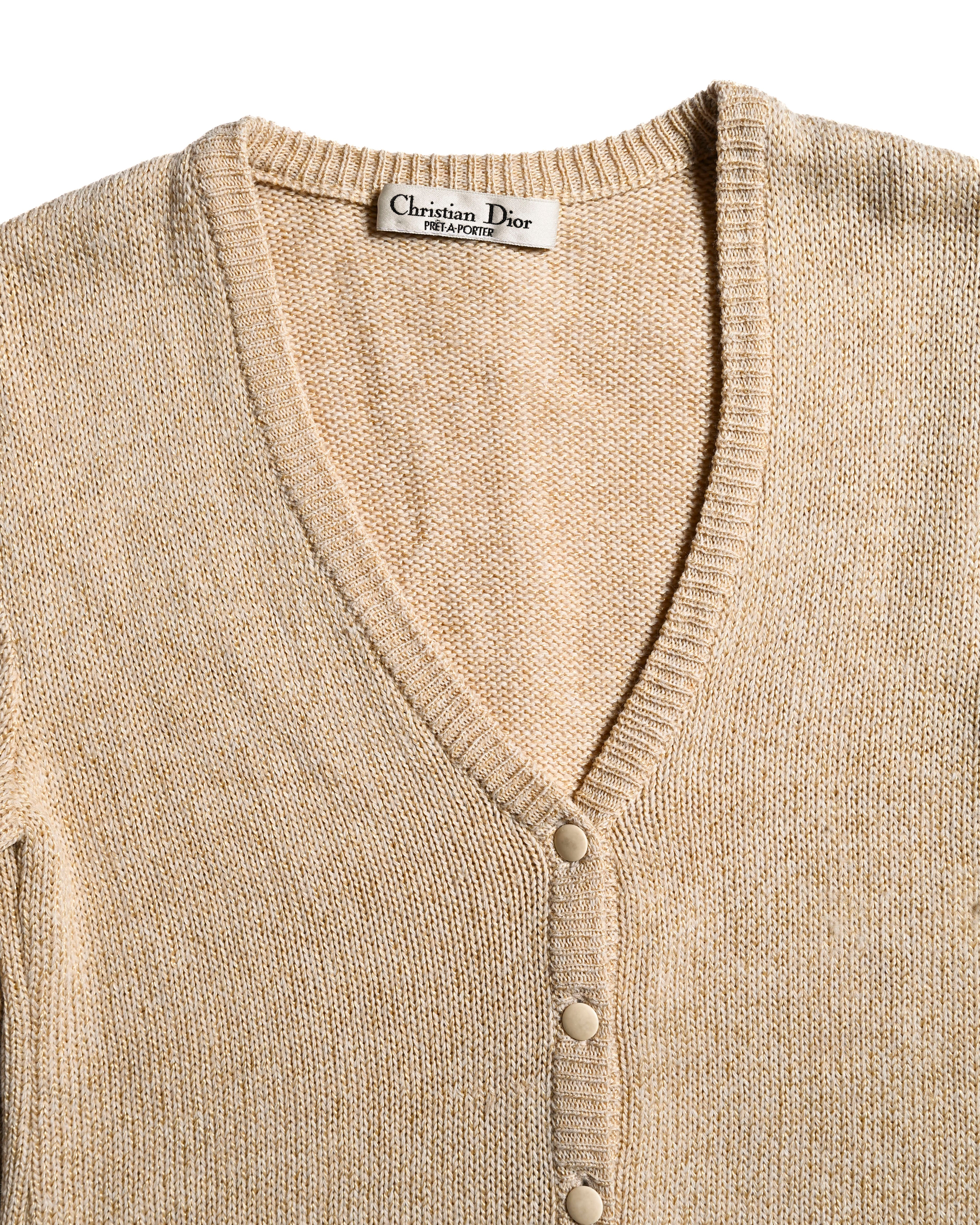 Christian Dior/ 80's Monogram knit cardigan Light Beige – MOOD