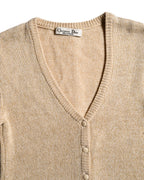 Christian Dior/ 80's Monogram knit cardigan Light Beige
