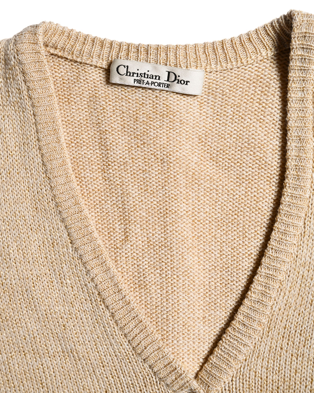 Christian Dior/ 80's Monogram knit cardigan Light Beige