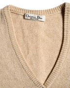 Christian Dior/ 80's Monogram knit cardigan Light Beige
