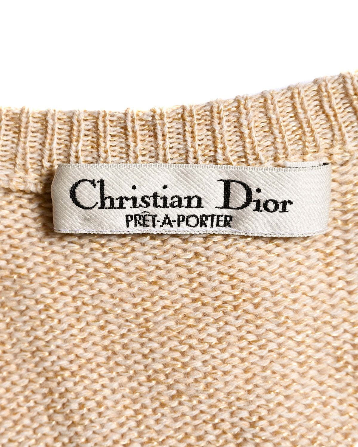 Christian Dior/ 80's Monogram knit cardigan Light Beige